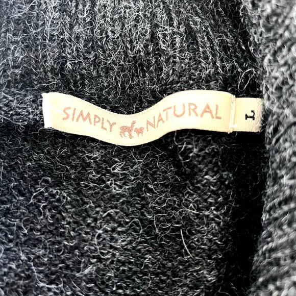 Simply Natural Peru women’s full zip alpaca cardigan sweater side pockets - Picture 4 of 6